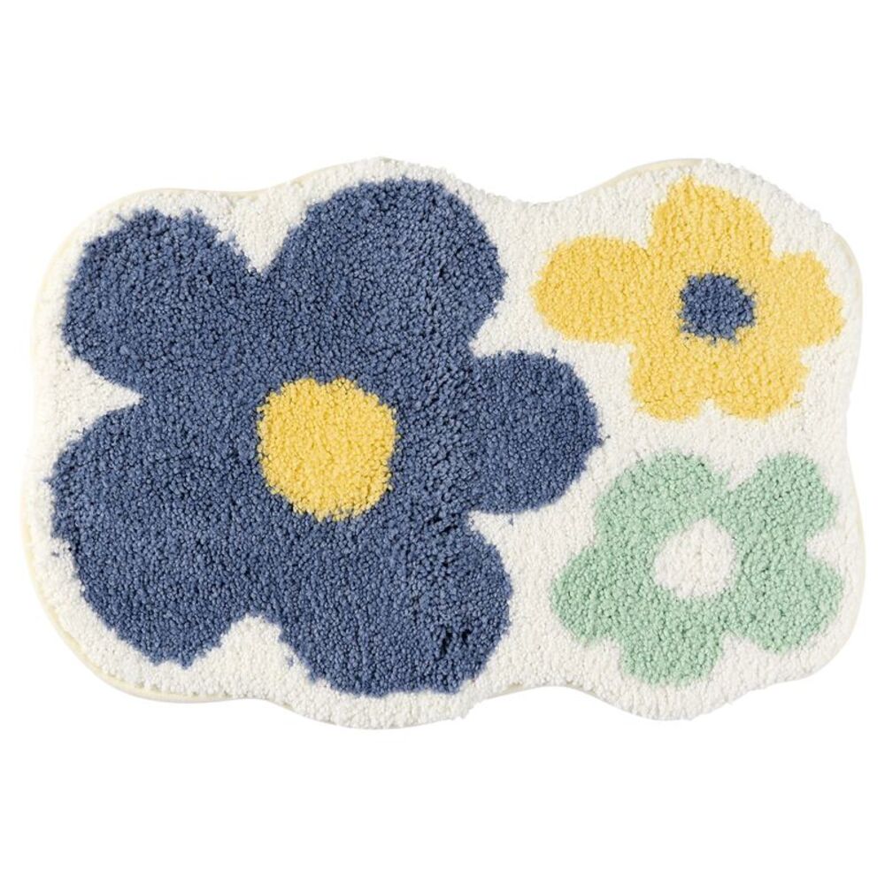 Soft Plush Non Slip Quick Dry Reversible Washable Bath Rugs 16"x24" Flower